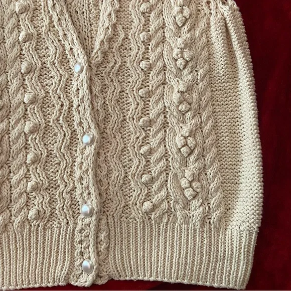 Sold Jantzen Silk Blend Knit Cardigan Vest Size Large - Picture 7 of 10